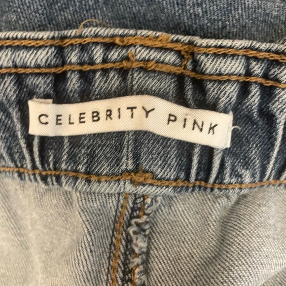Celebrity Pink High Rise Drawstring Waist Medium Wash Jean Cutoff Shorts XXL - Picture 6 of 8